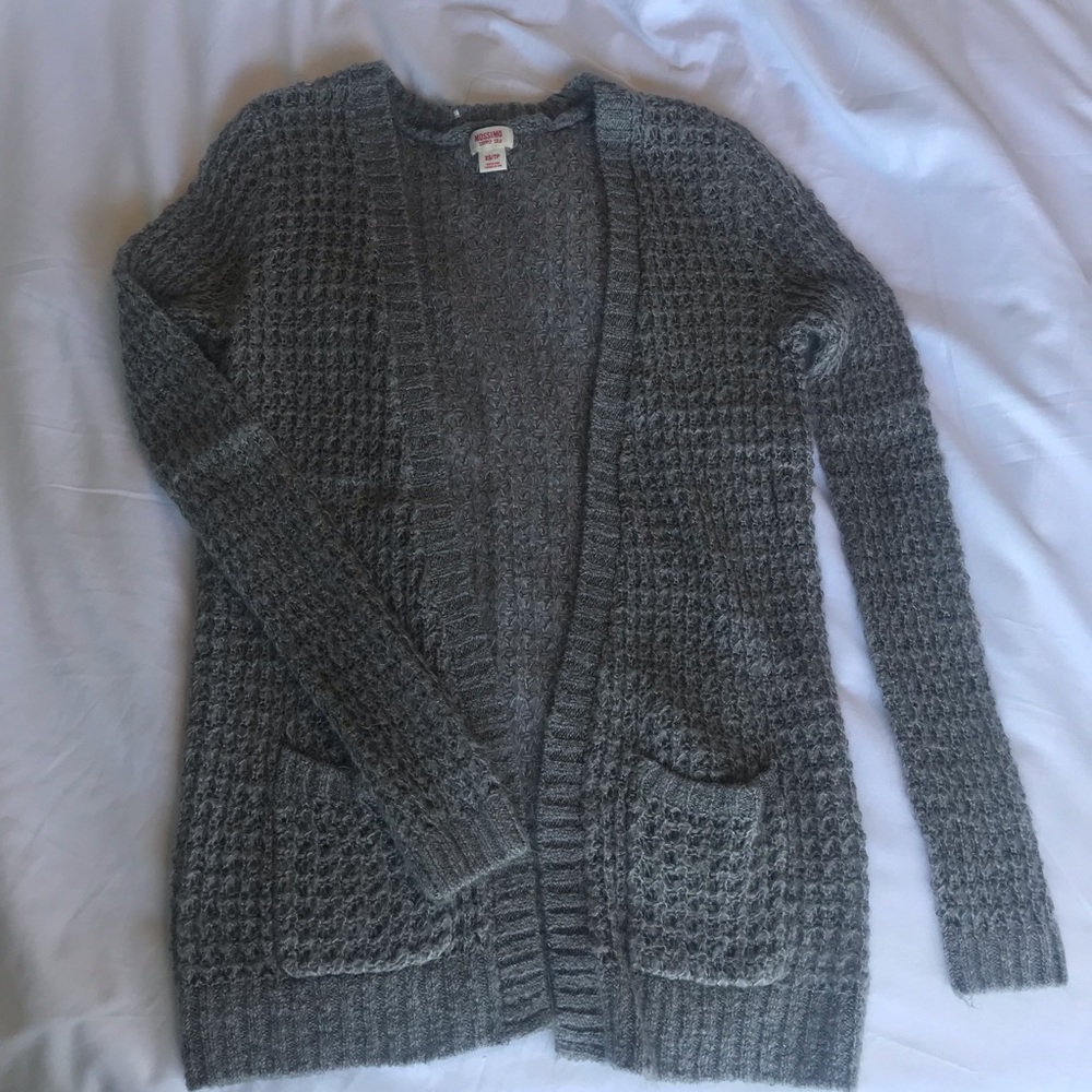 Gray Fuzzy Cardigan